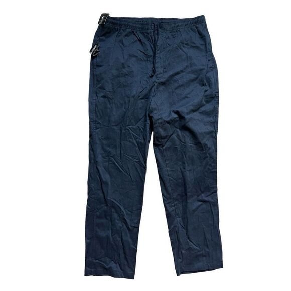 NWT Mens Pegasus Navy Blue Canvas Pull-On Drawstring Chino  Pants - Sz 40 ( L ) - Picture 1 of 3